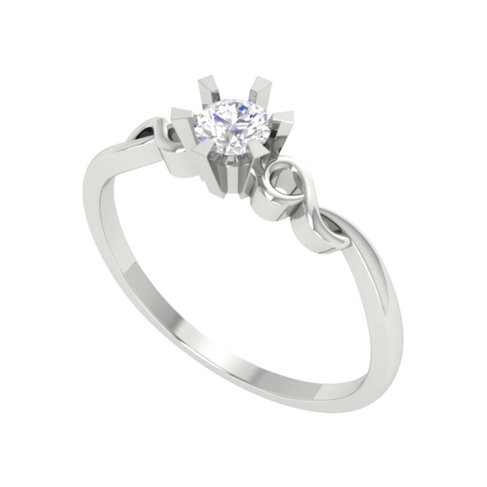 Entangled Gem Solitaire Ring - One