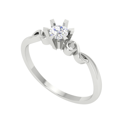 Entangled Gem Solitaire Ring In 925 Sterling Silver - One