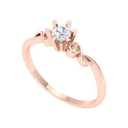 Entangled Gem Solitaire Ring In 925 Sterling Silver - Five