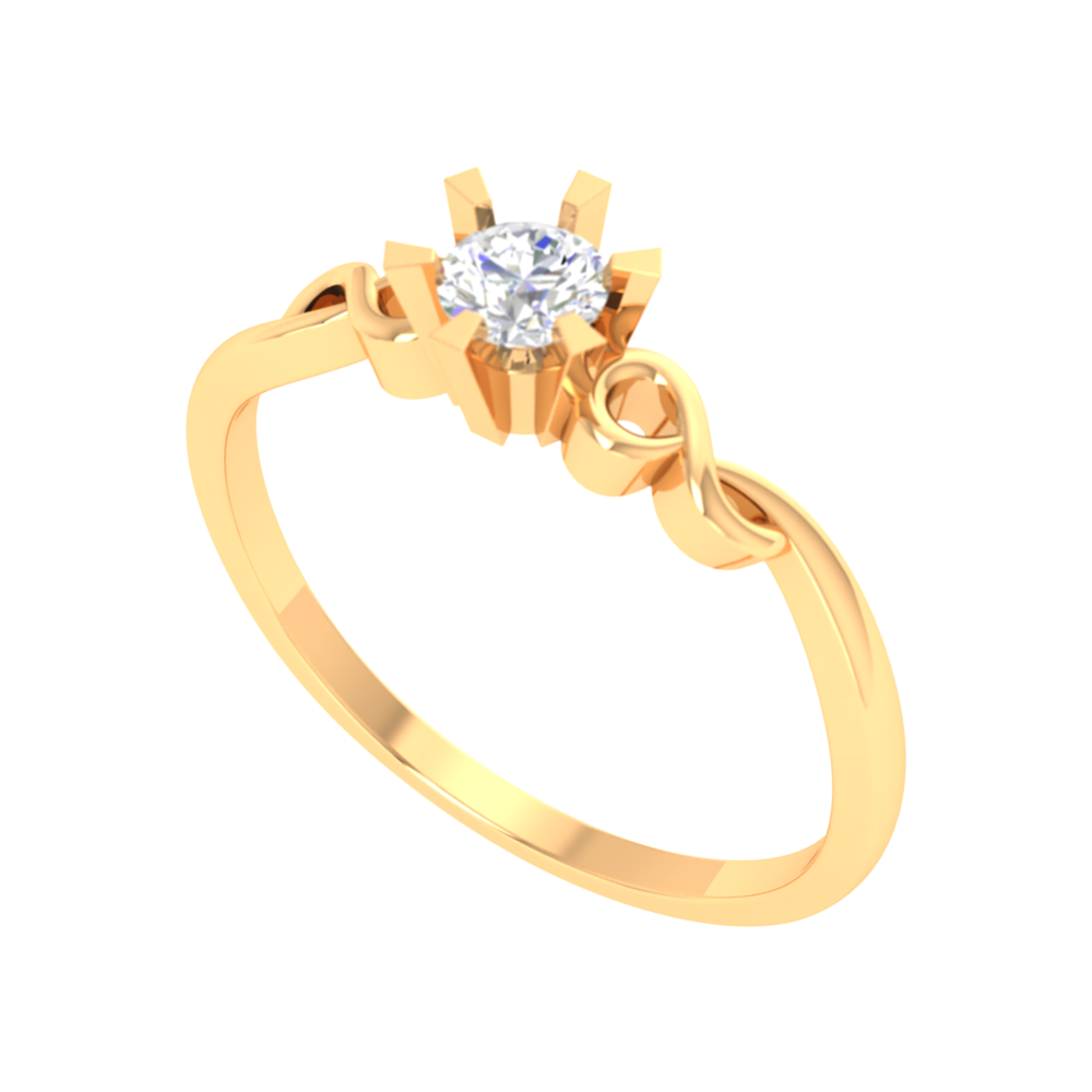 Entangled Gem Solitaire Ring In 925 Sterling Silver - Nine