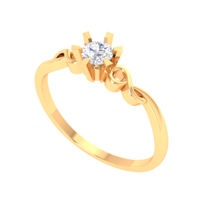 Entangled Gem Solitaire Ring In 925 Sterling Silver - Nine
