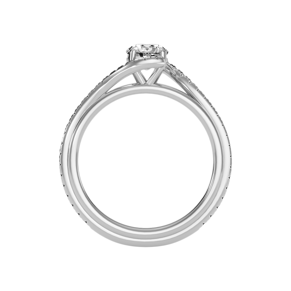 Enthusiasm Halo Ring In 925 Sterling Silver - Two
