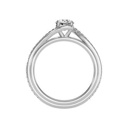 Enthusiasm Halo Ring In 925 Sterling Silver - Two