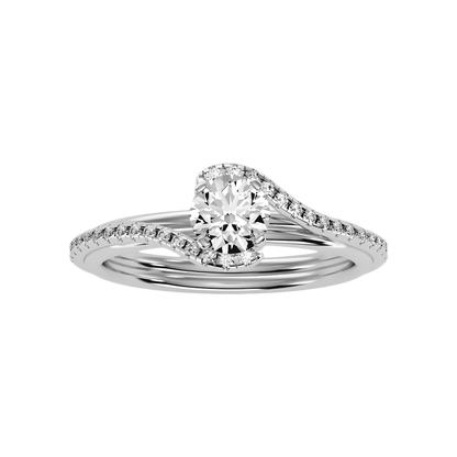 Enthusiasm Halo Ring In 925 Sterling Silver - Three