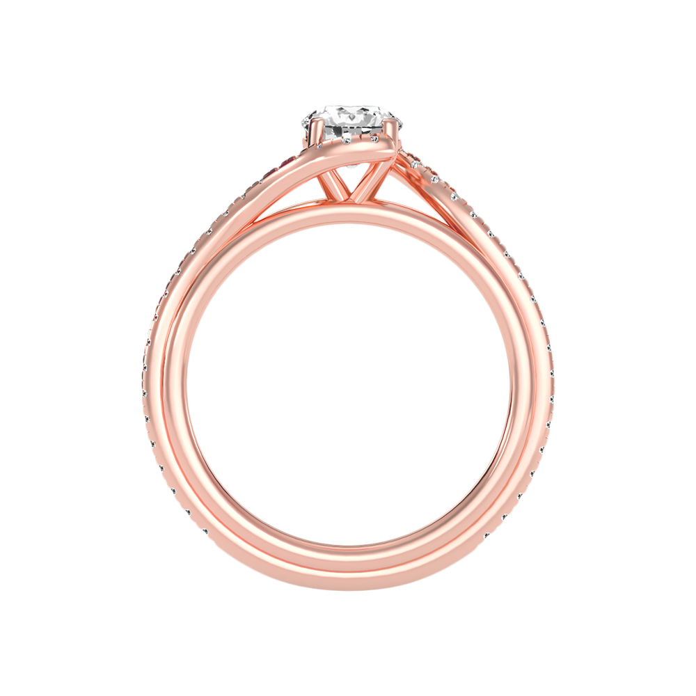 Enthusiasm Halo Ring In 925 Sterling Silver - Six