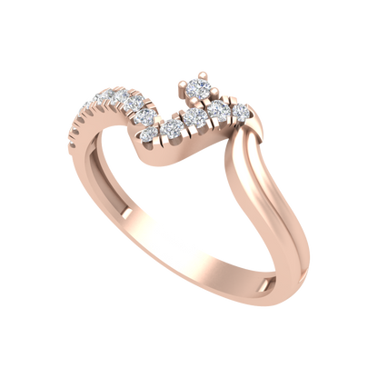 Entrawlling Diamond Ring In 925 Sterling Silver - One