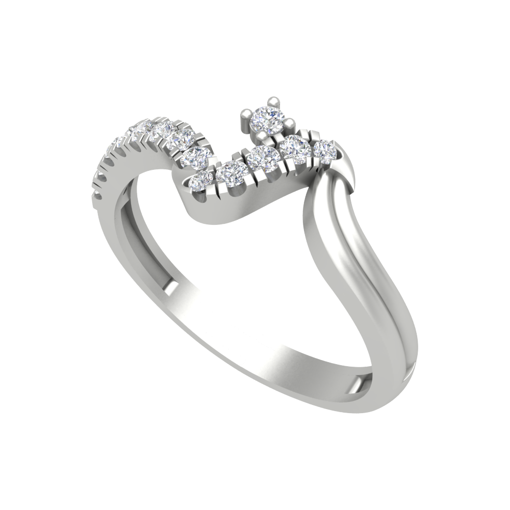 Entrawlling Diamond Ring In 925 Sterling Silver - Five