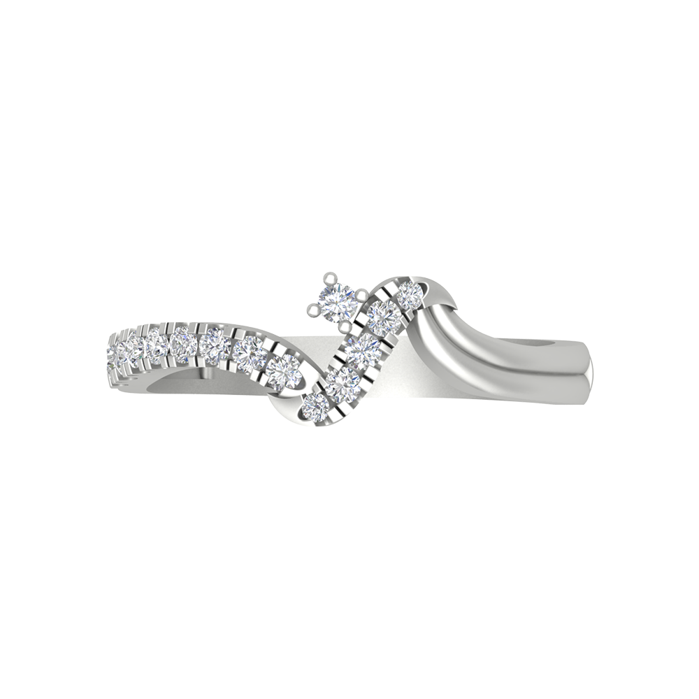 Entrawlling Diamond Ring In 925 Sterling Silver - Six