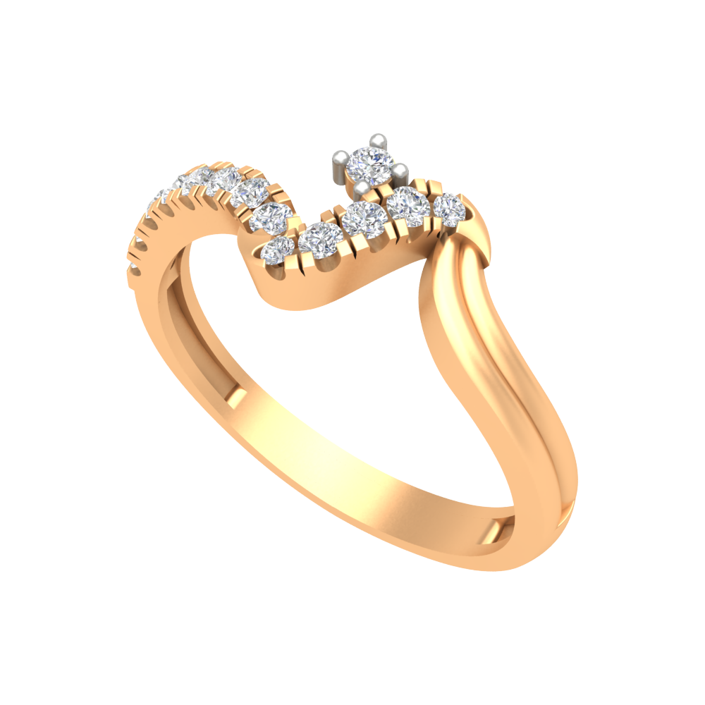 Entrawlling Diamond Ring In 925 Sterling Silver - Nine
