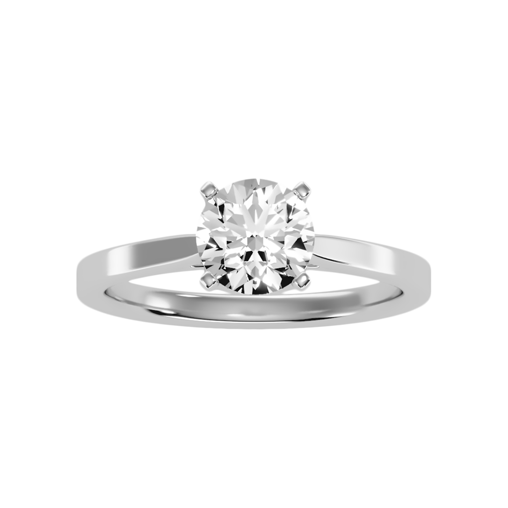 Epanoui Classic Solitaire Ring In 925 Sterling Silver - Four