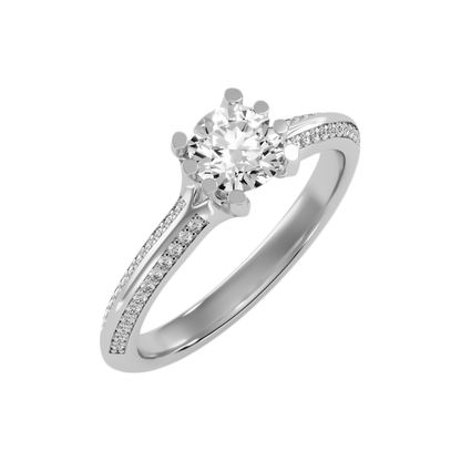 Esquirla Solitaire Ring In 925 Sterling Silver - One