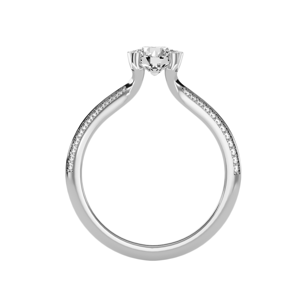 Esquirla Solitaire Ring In 925 Sterling Silver - Two