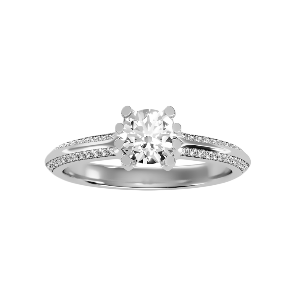 Esquirla Solitaire Ring In 925 Sterling Silver - Three