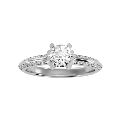 Esquirla Solitaire Ring In 925 Sterling Silver - Three