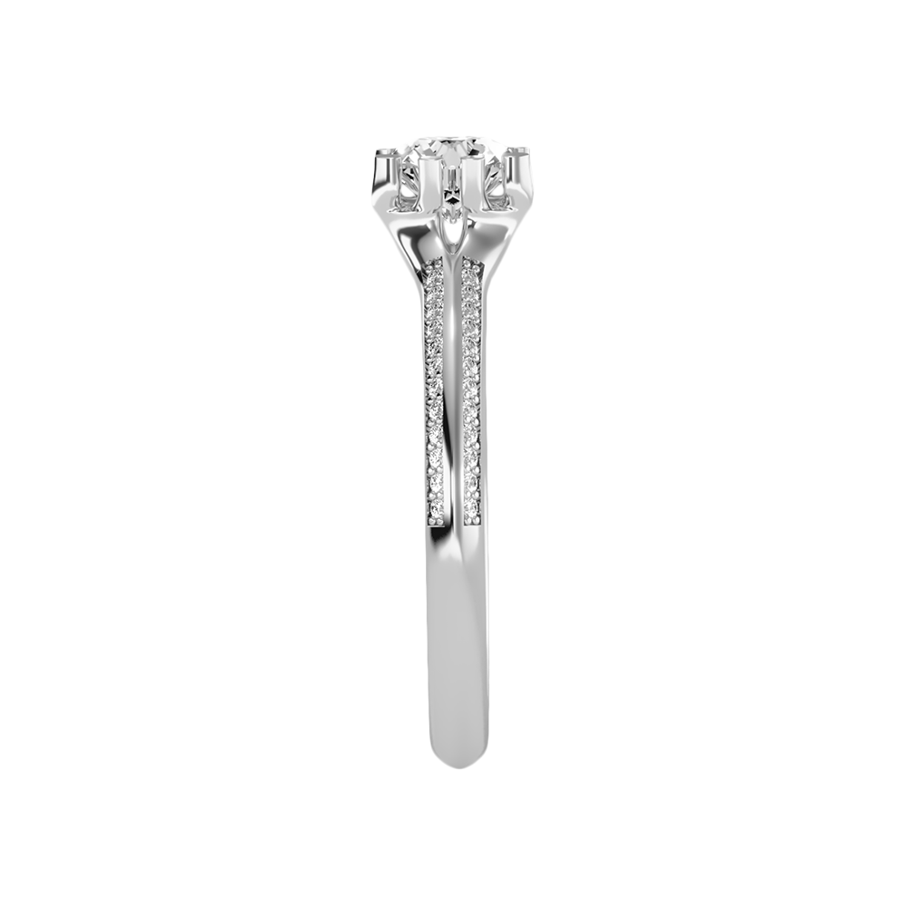 Esquirla Solitaire Ring In 925 Sterling Silver - Four
