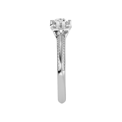Esquirla Solitaire Ring In 925 Sterling Silver - Four