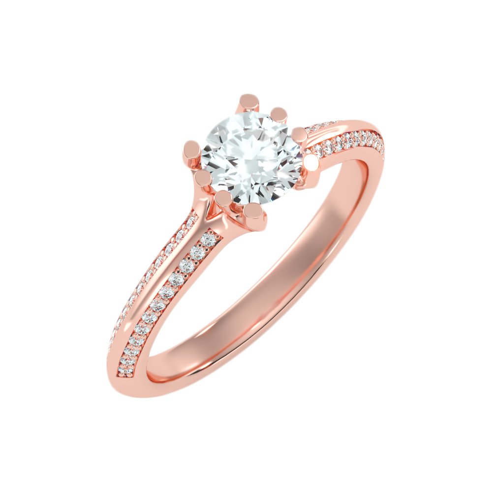 Esquirla Solitaire Ring In 925 Sterling Silver - Five