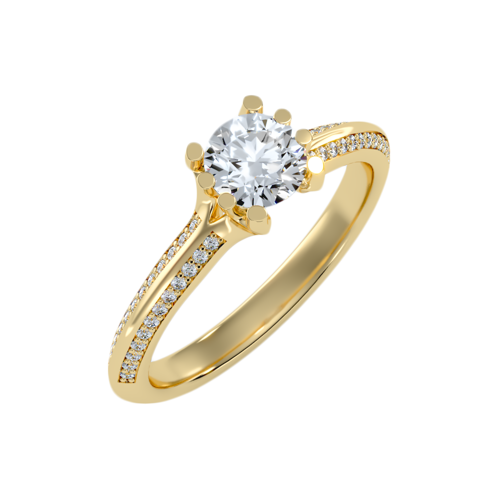 Esquirla Solitaire Ring In 925 Sterling Silver - Nine