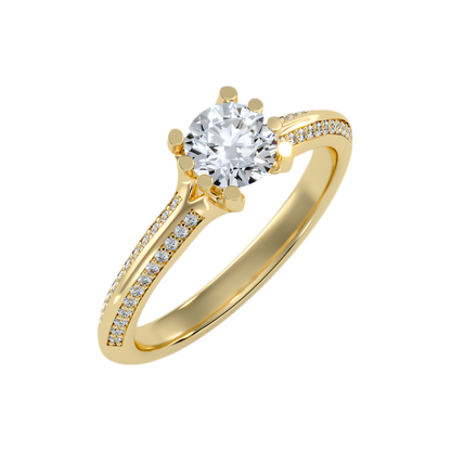 Esquirla Solitaire Ring In 925 Sterling Silver - Nine