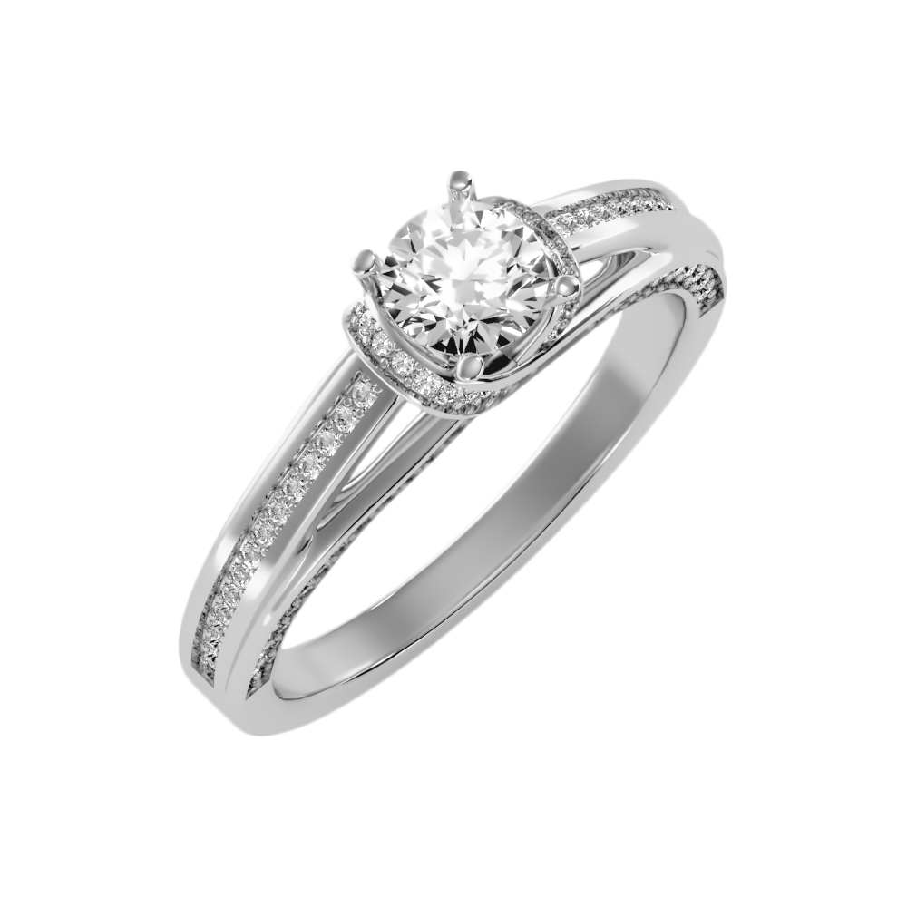 Estacacy Halo Ring In 925 Sterling Silver - Five