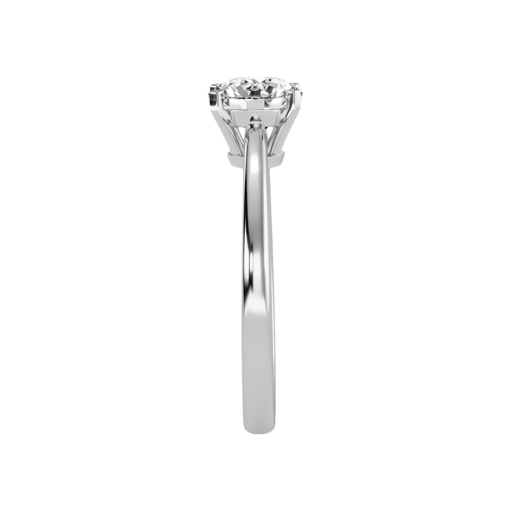 Etoile Classic Solitaire Ring In 925 Sterling Silver - Four