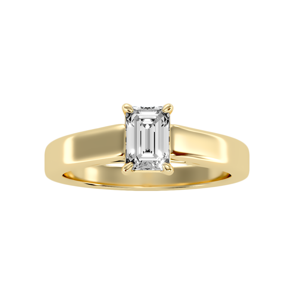 Etoile Emerald Solitaire Ring In 925 Sterling Silver - Ten