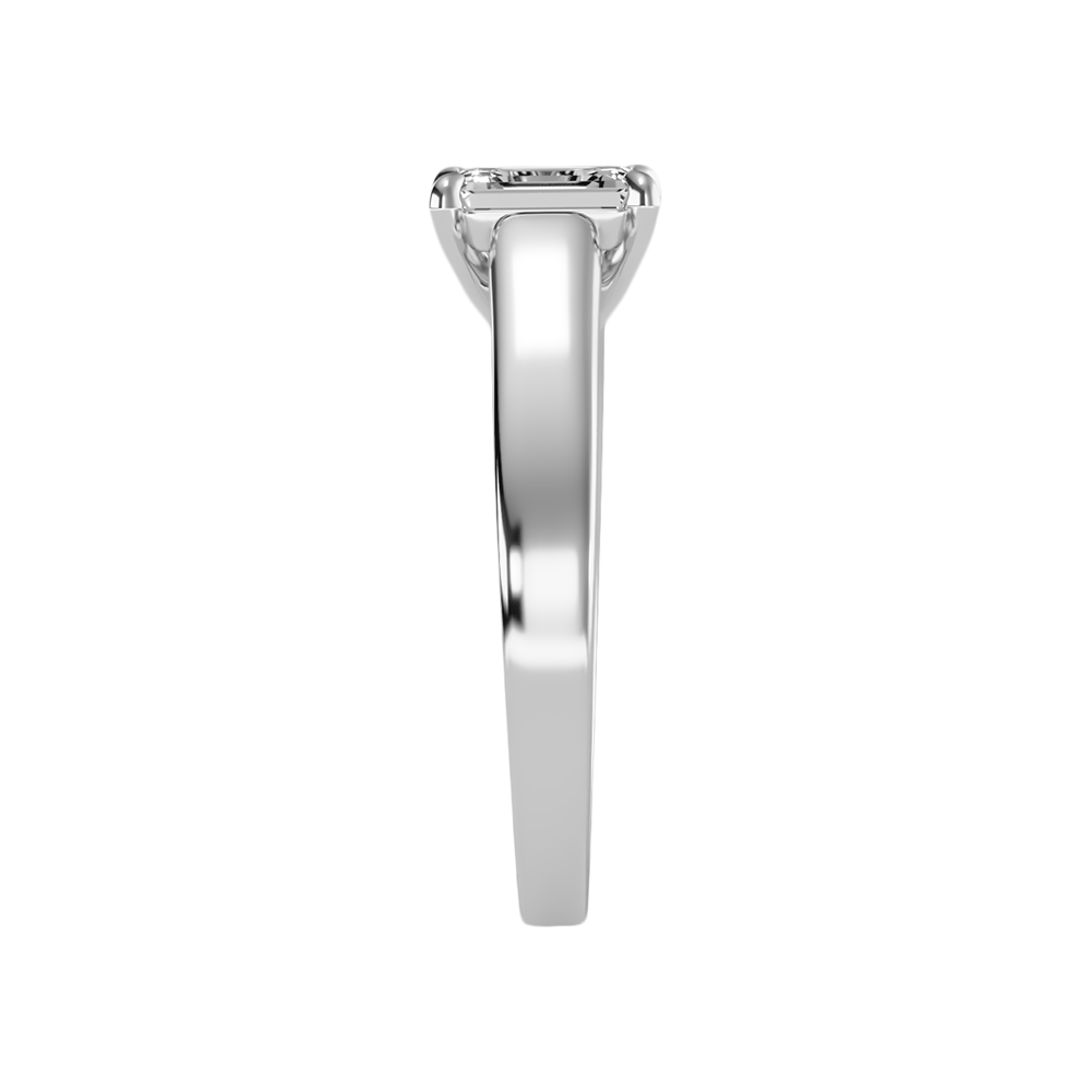 Etoile Emerald Solitaire Ring In 925 Sterling Silver - Three