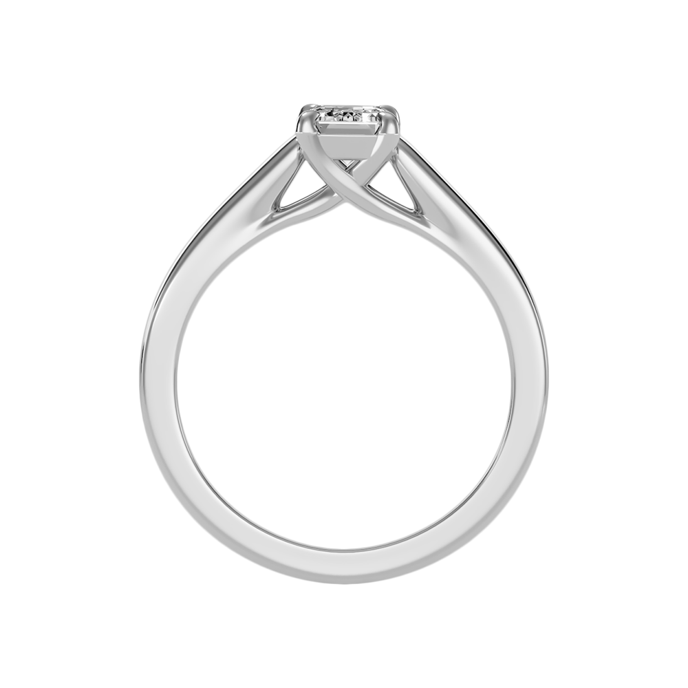 Etoile Emerald Solitaire Ring In 925 Sterling Silver - Four