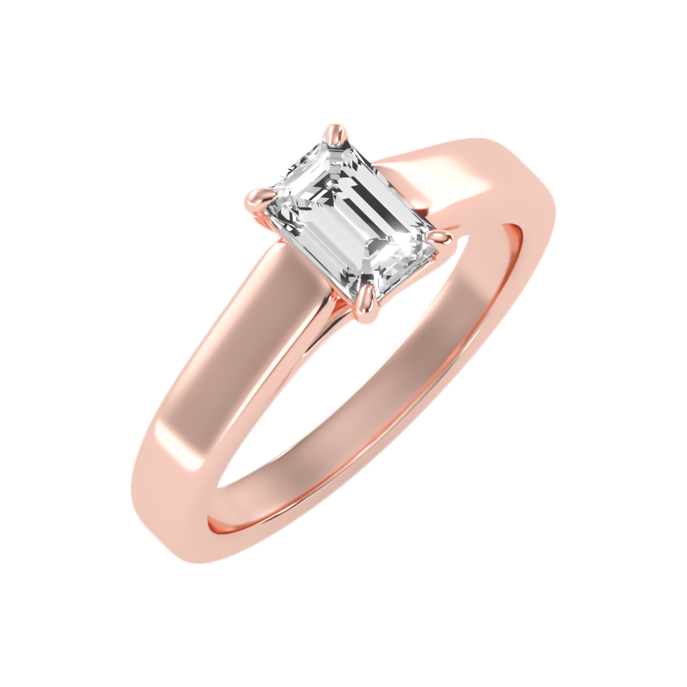 Etoile Emerald Solitaire Ring In 925 Sterling Silver - Five