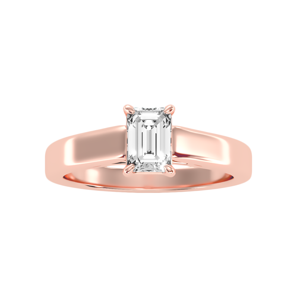 Etoile Emerald Solitaire Ring In 925 Sterling Silver - Six