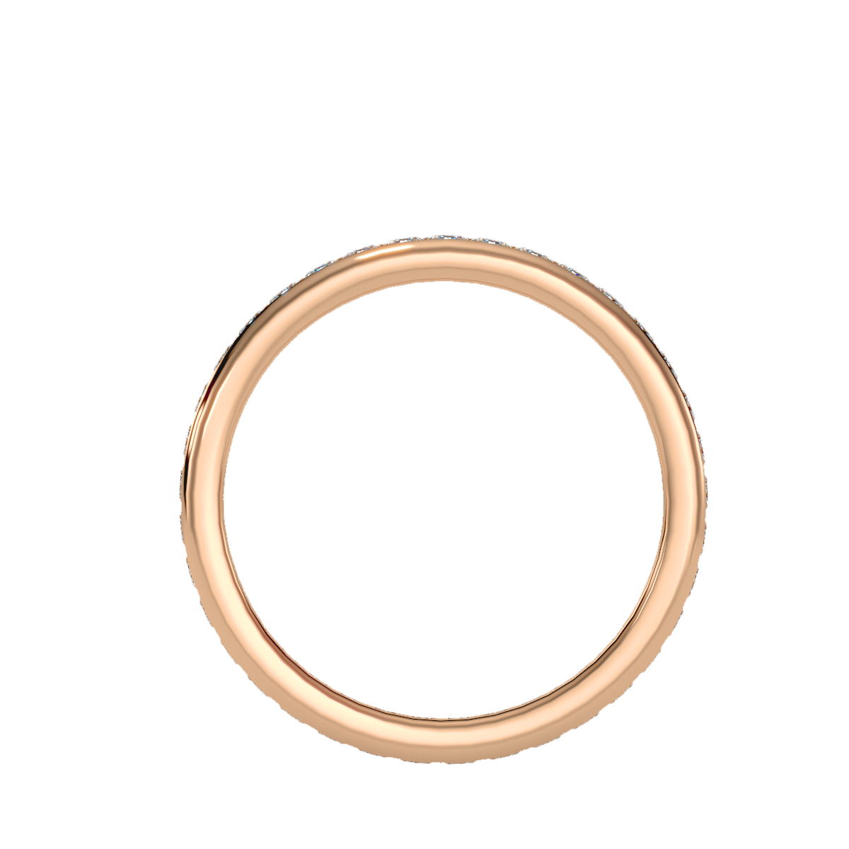 Rose Gold Diamond Eternity Wedding Band Ring - Three