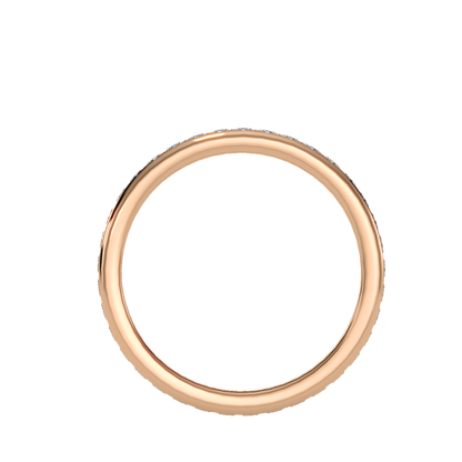 Rose Gold Diamond Eternity Wedding Band Ring - Three