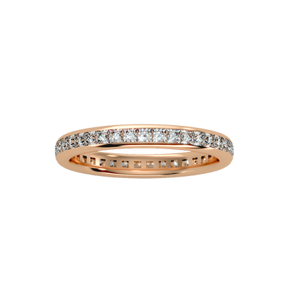 Rose Gold Diamond Eternity Wedding Band Ring - Five