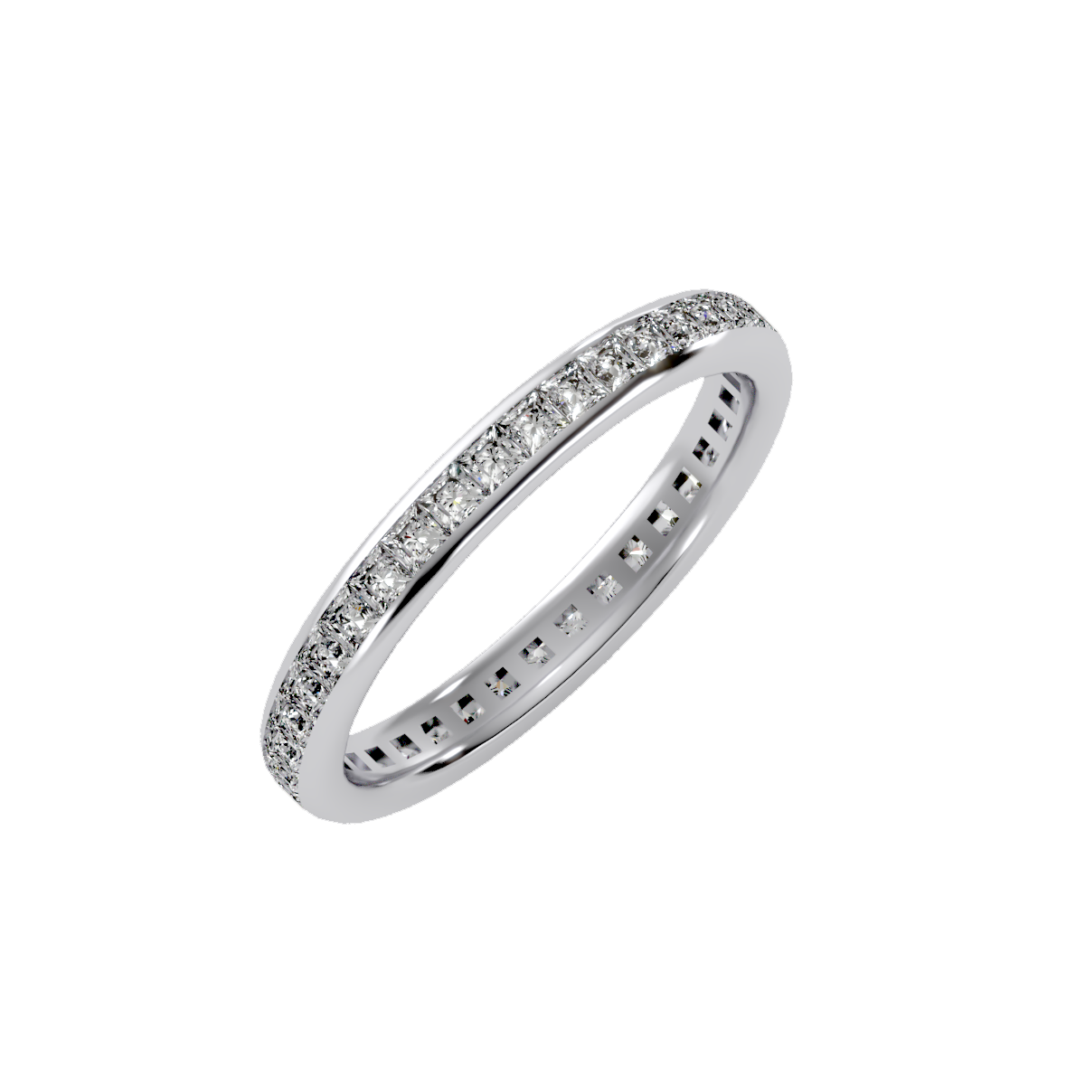 Rose Gold Diamond Eternity Wedding Band Ring - Seven