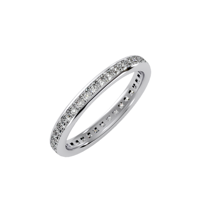 Rose Gold Diamond Eternity Wedding Band Ring - Seven