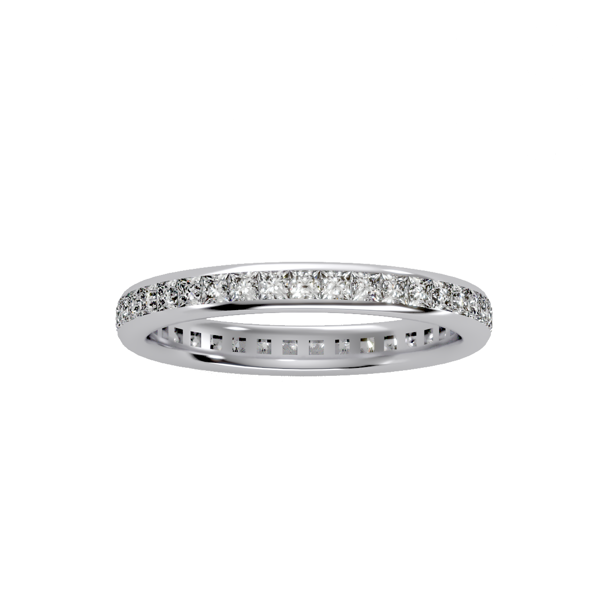 Rose Gold Diamond Eternity Wedding Band Ring - Nine