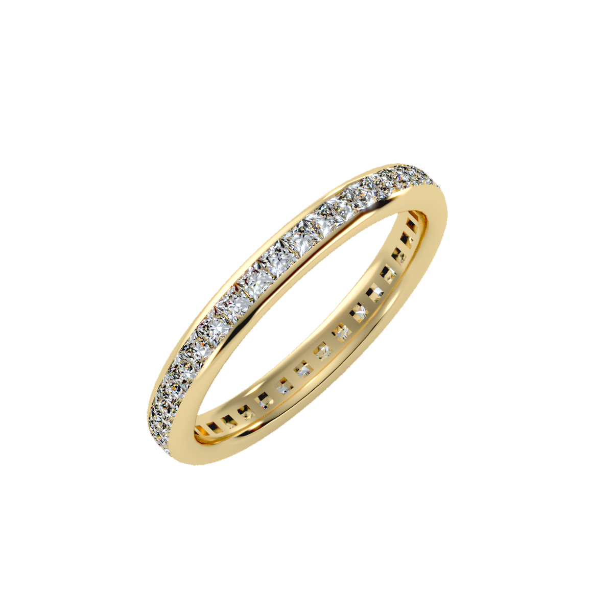 Rose Gold Diamond Eternity Wedding Band Ring - Eleven