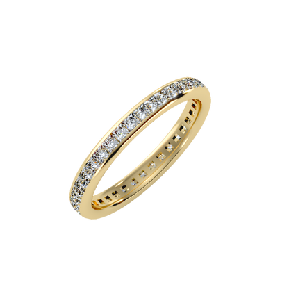 Rose Gold Diamond Eternity Wedding Band Ring - Eleven