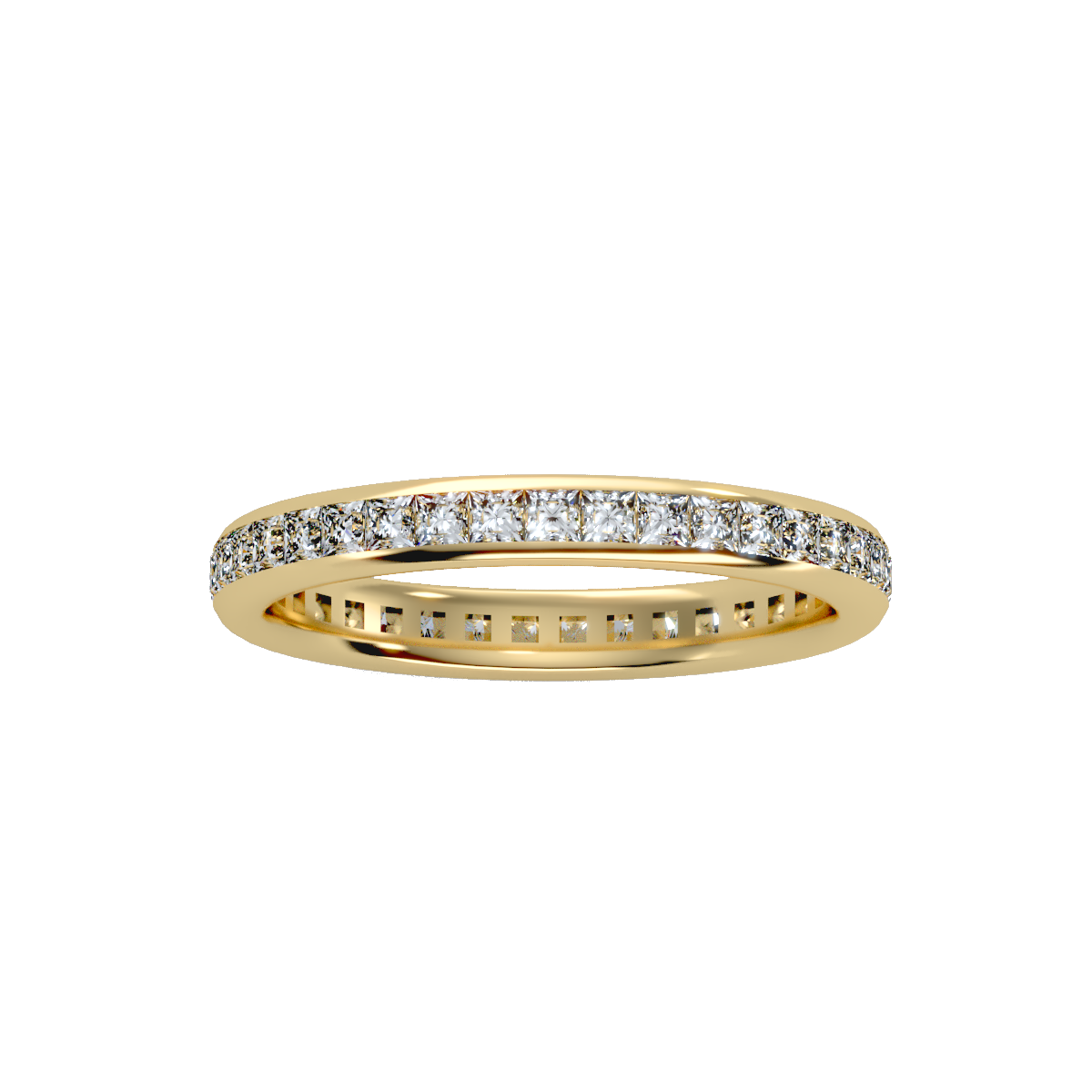 Rose Gold Diamond Eternity Wedding Band Ring - Thirteen