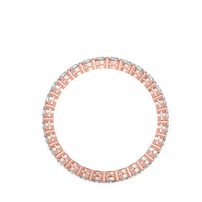 Rose Gold Diamond Eternity Band Ring With Greek Key Design - One