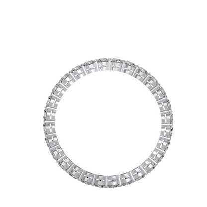 Rose Gold Diamond Eternity Band Ring With Greek Key Design - Six