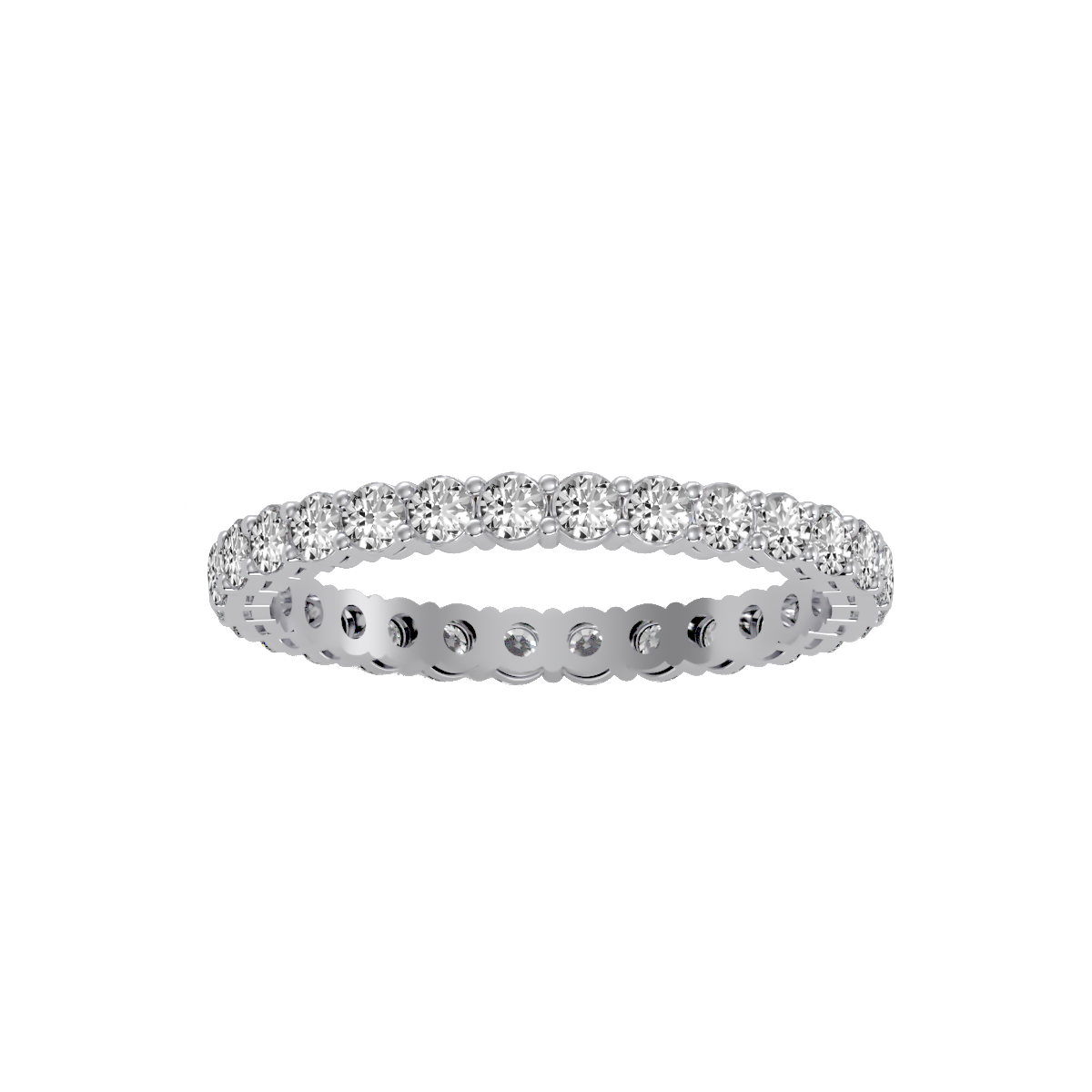Rose Gold Diamond Eternity Band Ring With Greek Key Design - Nine