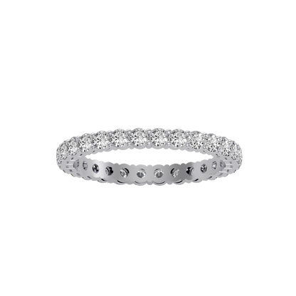 Rose Gold Diamond Eternity Band Ring With Greek Key Design - Nine