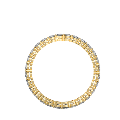 Rose Gold Diamond Eternity Band Ring With Greek Key Design - Ten