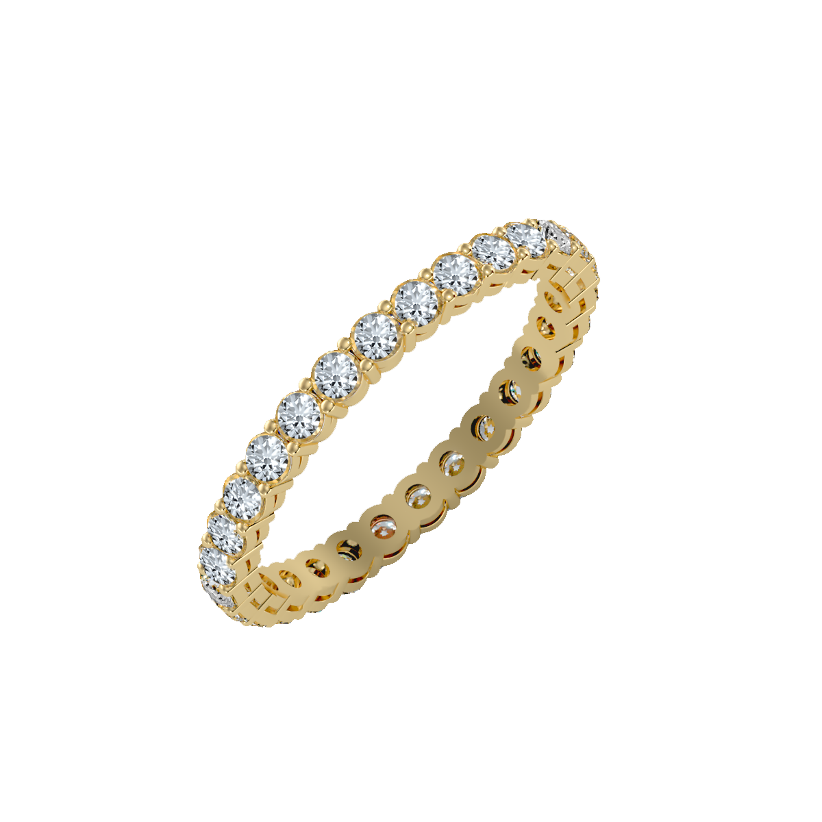 Rose Gold Diamond Eternity Band Ring With Greek Key Design - Eleven