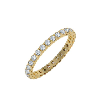 Rose Gold Diamond Eternity Band Ring With Greek Key Design - Eleven