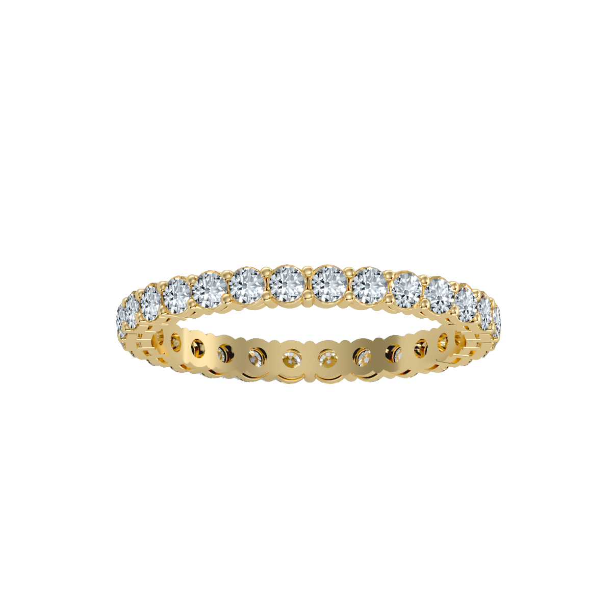 Rose Gold Diamond Eternity Band Ring With Greek Key Design - Thirteen