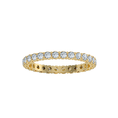 Rose Gold Diamond Eternity Band Ring With Greek Key Design - Thirteen