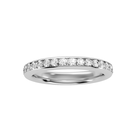 Channel Set Diamond Wedding Band in White Gold