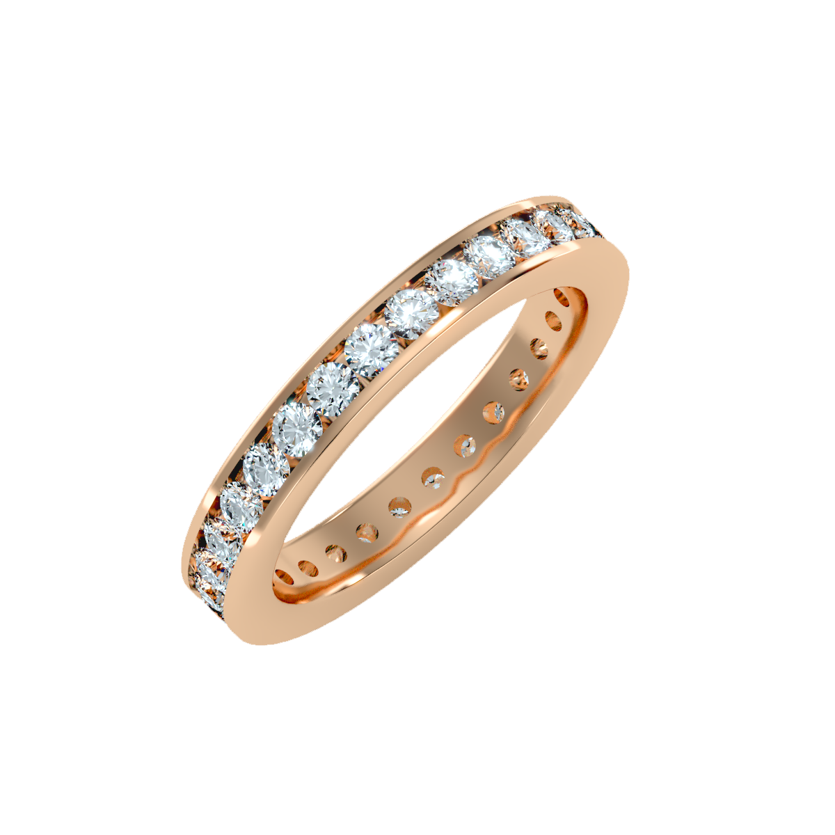 Rose Gold Flat Band Ring For Women  Classic Wedding Band - One